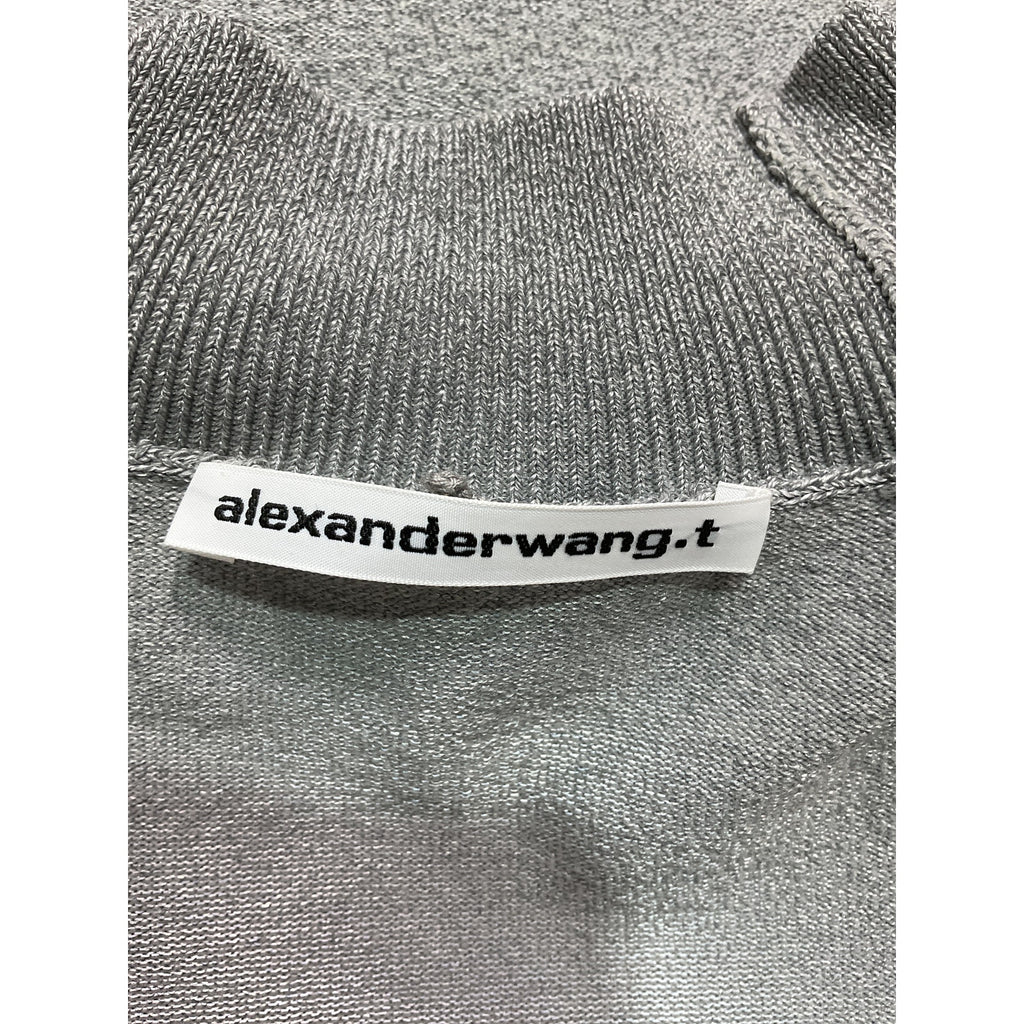 Alexander Wang Grey Short Sleeve Mini Dress W/ Printed Logo Size M