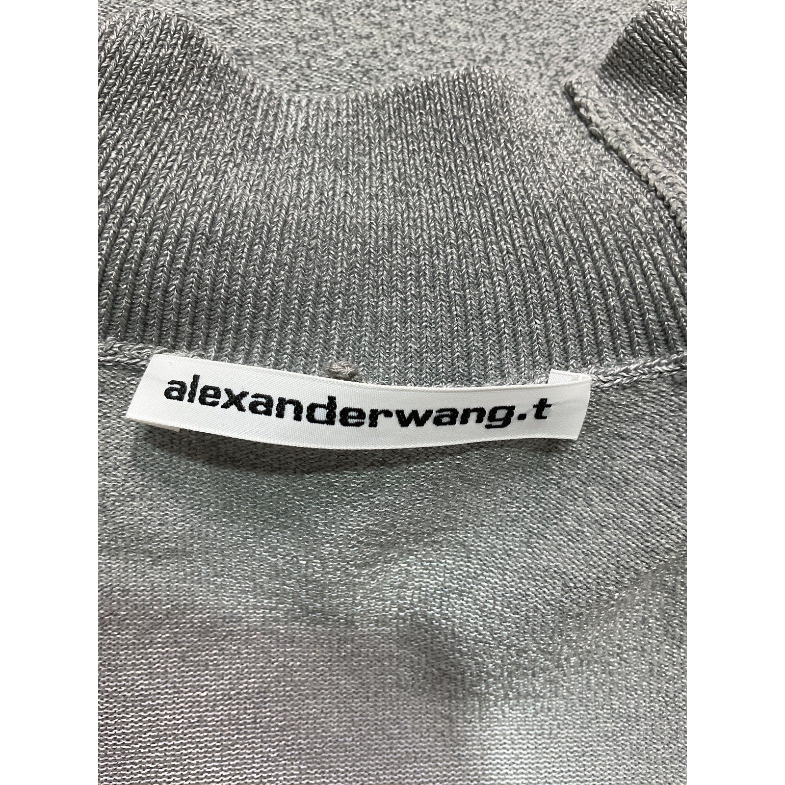 Alexander Wang Grey Short Sleeve Mini Dress W/ Printed Logo Size M