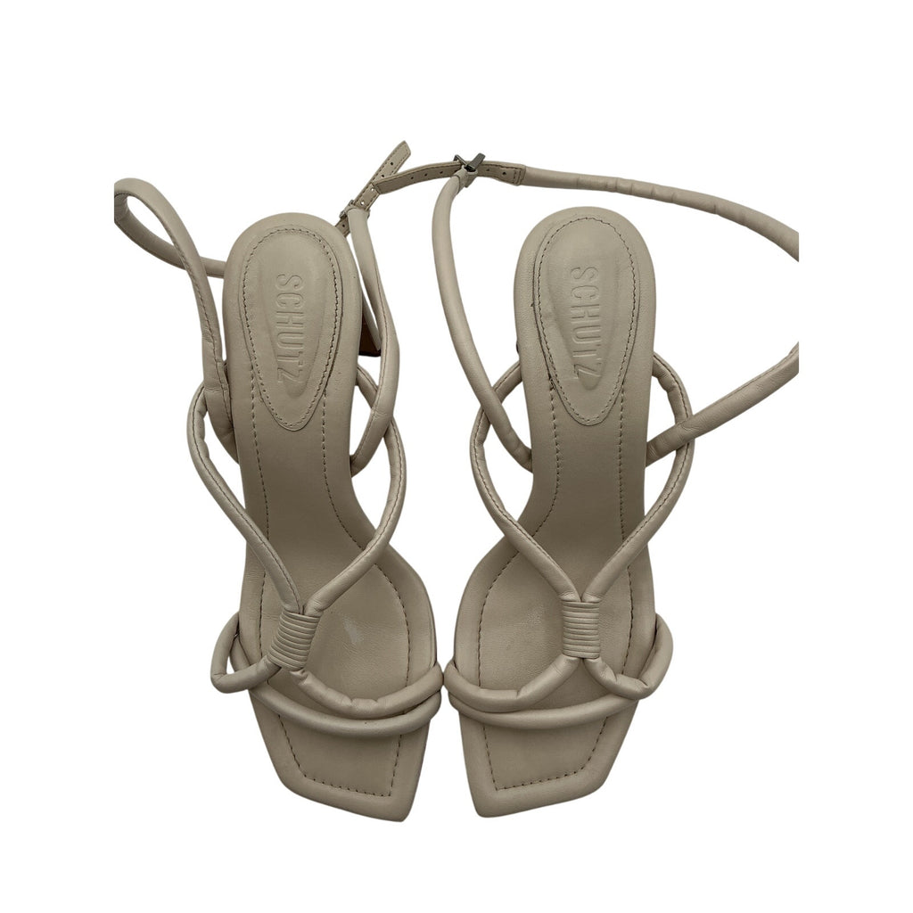 Schutz 'Nadia' Cream Leather Sandal Size 8.5