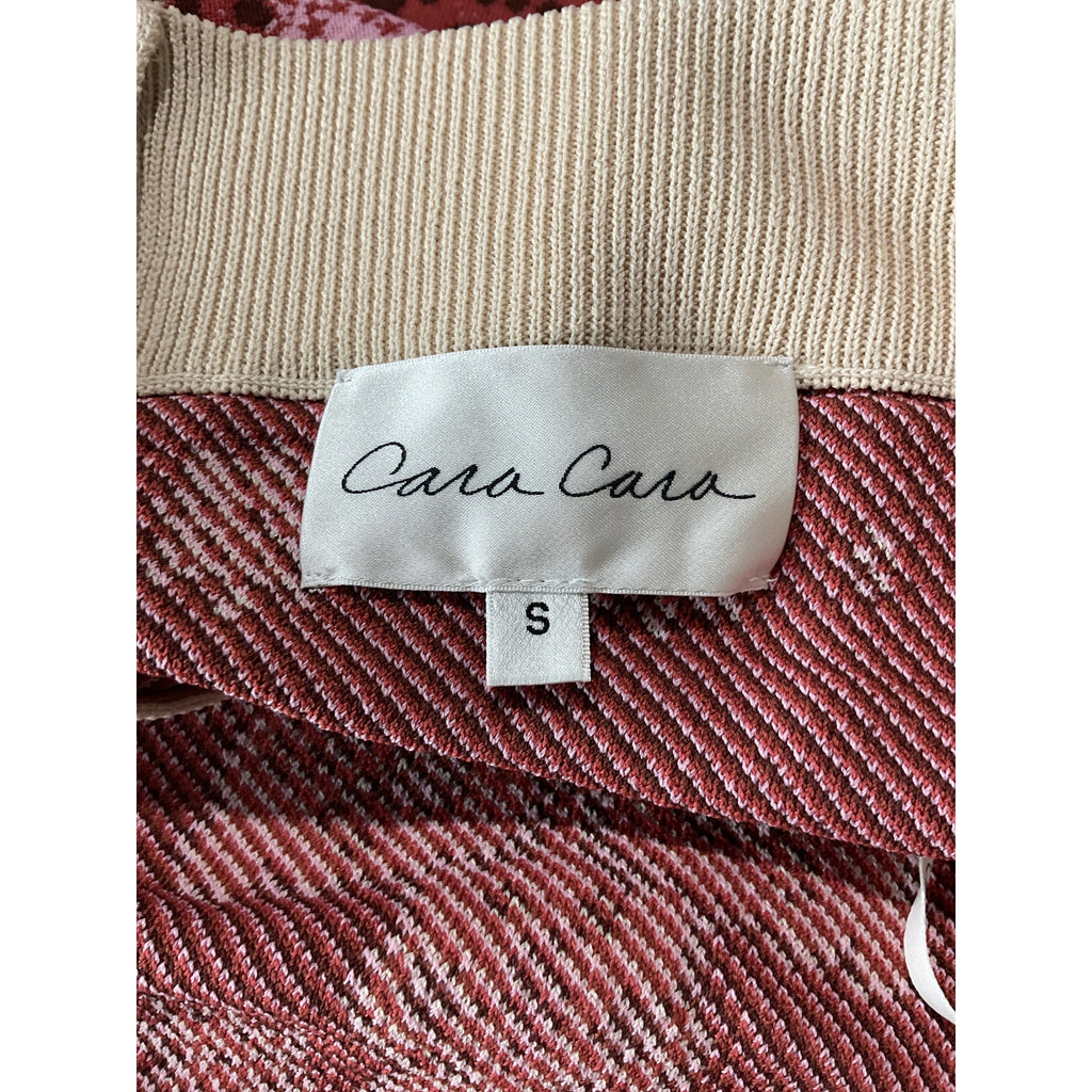 Cara Cara 'Rome' Red Viscose Mandala Strapless Midi-Dress Size S