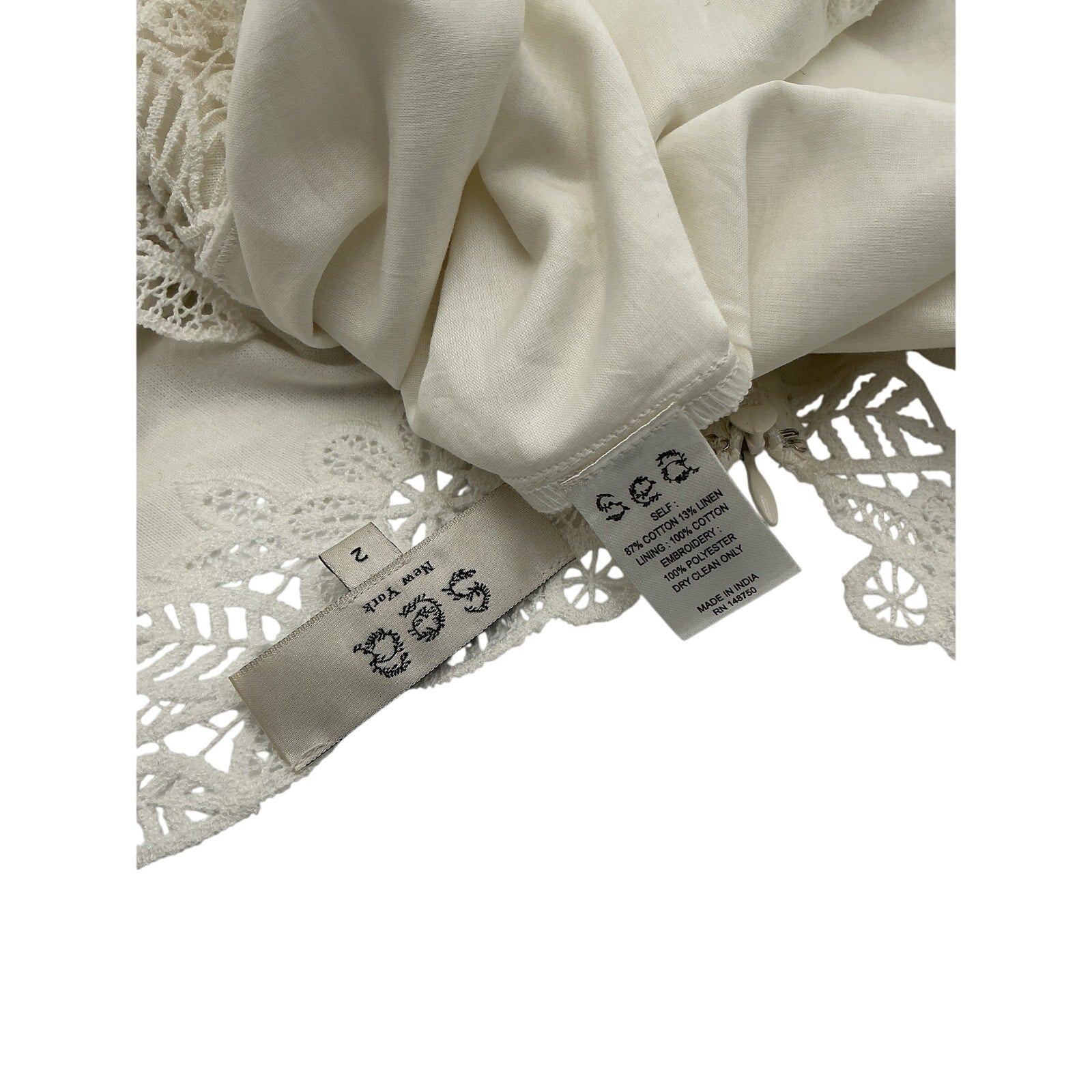 Sea New York 'Marcella' White Cotton Dress Size 2