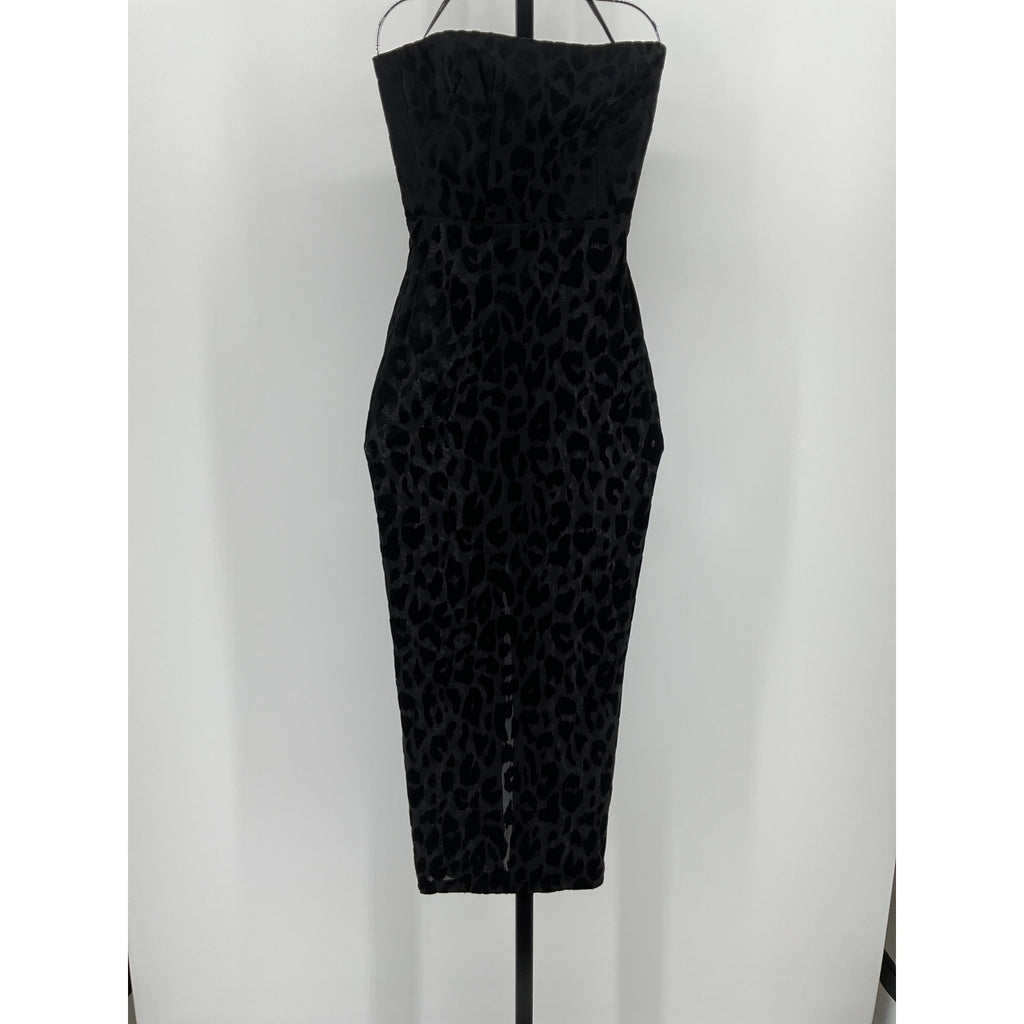 Alex Perry Black Polyester Dress With Gloves Size 4