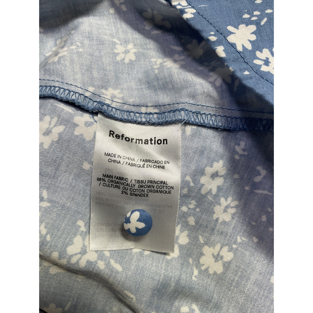 Reformation 'Isador' Blue Cotton Dress Size 4