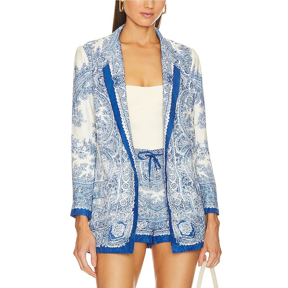 Allsaints Paisley Blue And White Aleida Rafaella Blazer Size 6