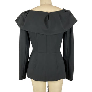 Carolina Herrera Elegant Black Stretch Wool Jacket Size 4