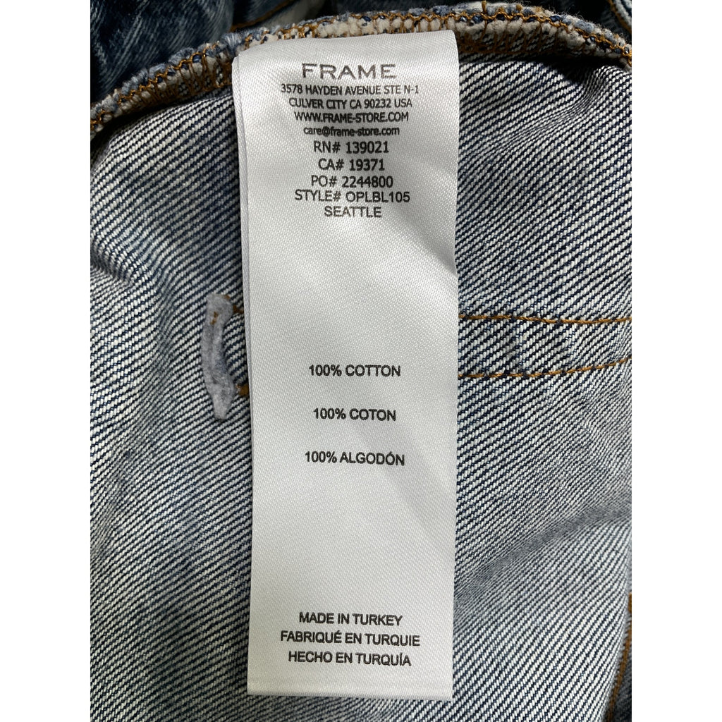Frame Long Barrel Blue Cotton Leg Jeans Size 24