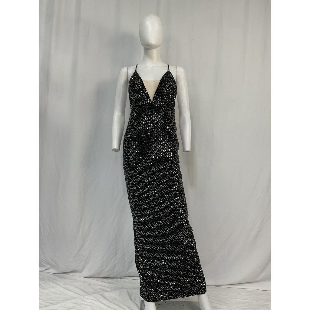 Michael Costello X Revolve 'Gina' Black Polyester Gown Size XS