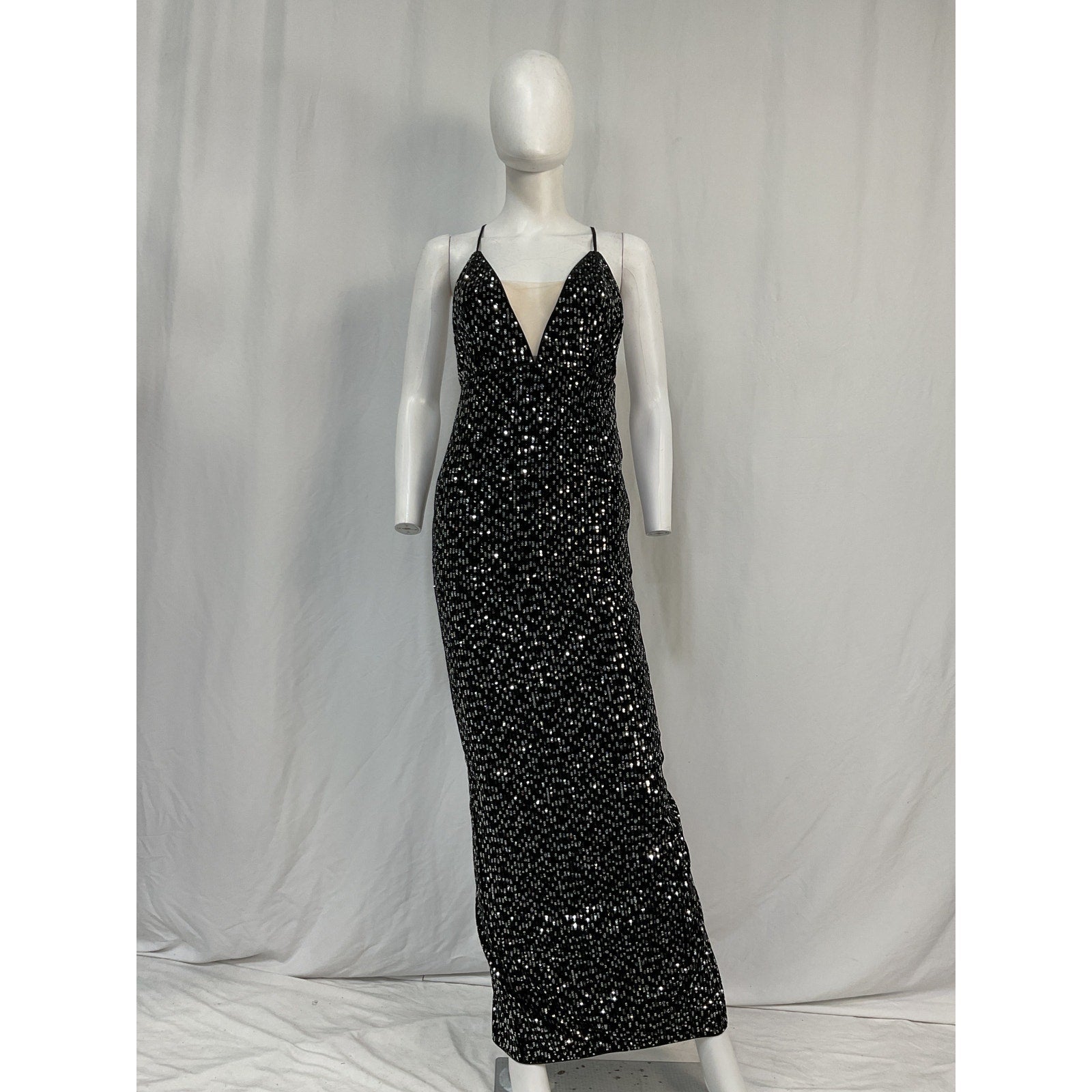 Michael Costello X Revolve 'Gina' Black Polyester Gown Size XS