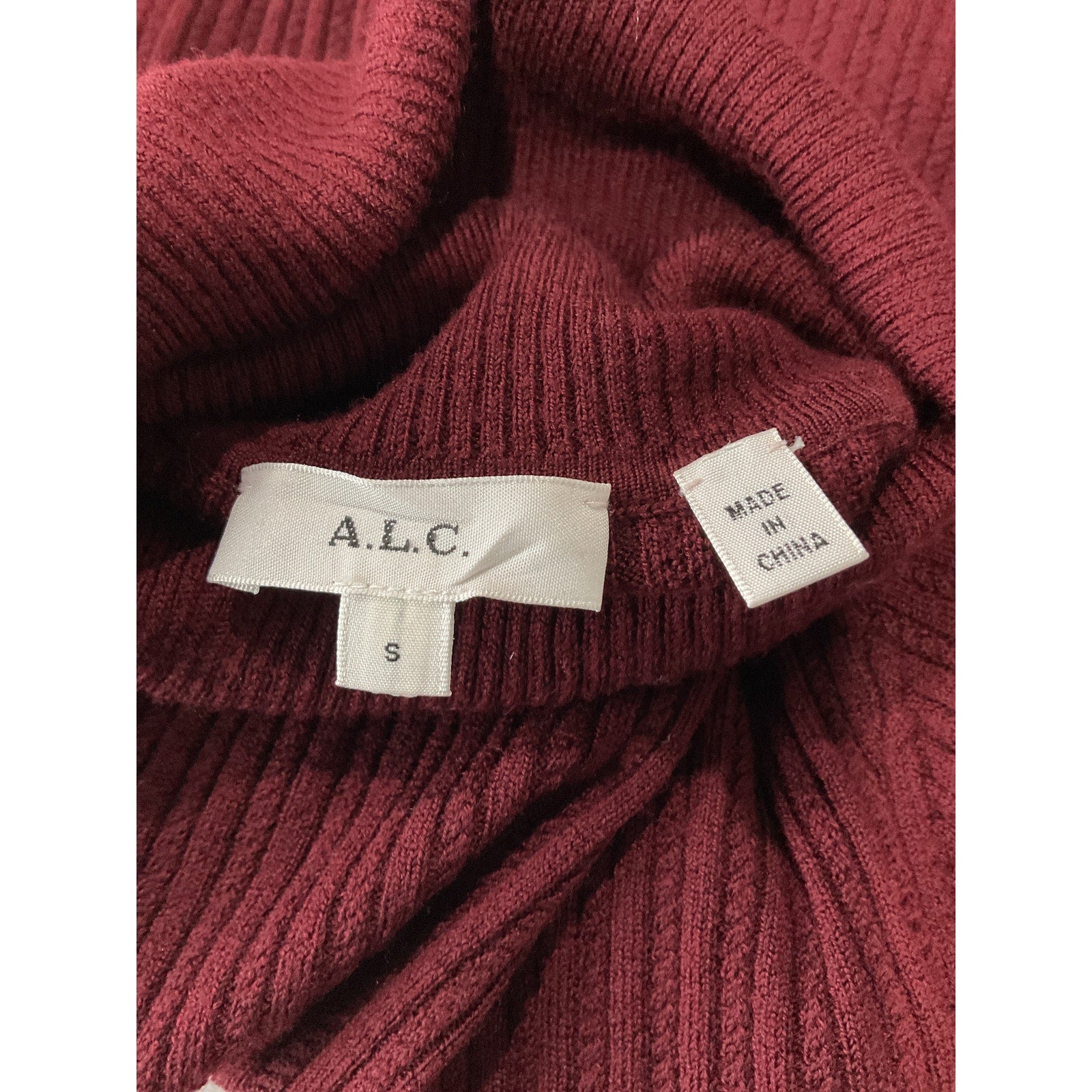A.L.C. 'Jett' Red Merino Wool Top Size S