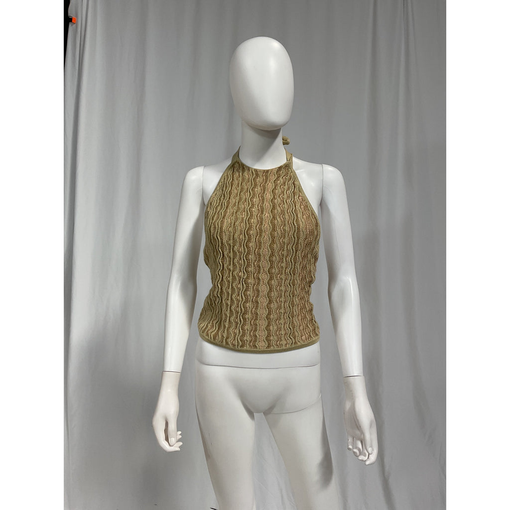 Cult Gaia 'Aalia' Gold Knit Low Back Top Size S