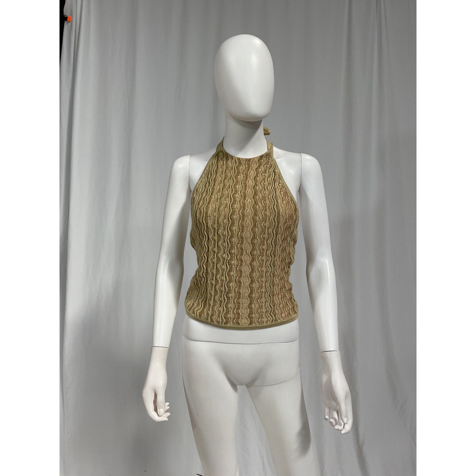 Cult Gaia 'Aalia' Gold Knit Low Back Top Size S