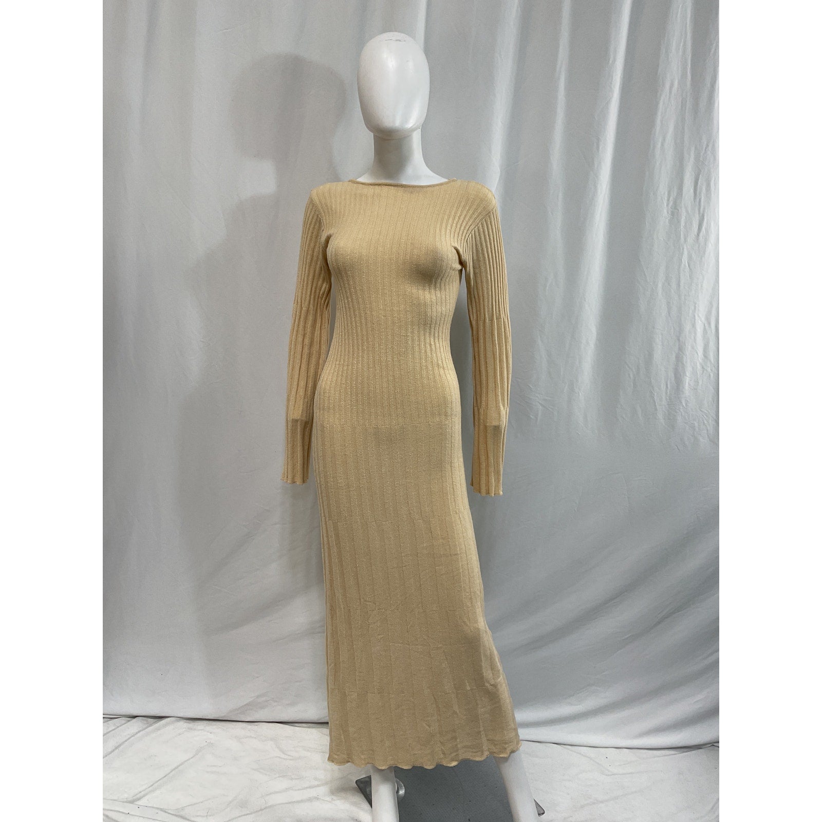 Faithfull The Brand 'Serafia' Beige Maxi Dress Size XS