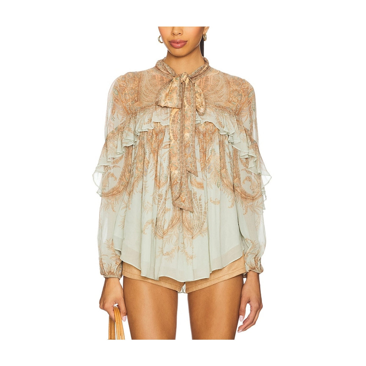 Zimmermann Ruffled Multicolor Flutter Blouse Size 3