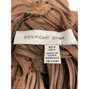 Significant Other Pleated Chocolate Adeline Top Size Aus 6 / US 2