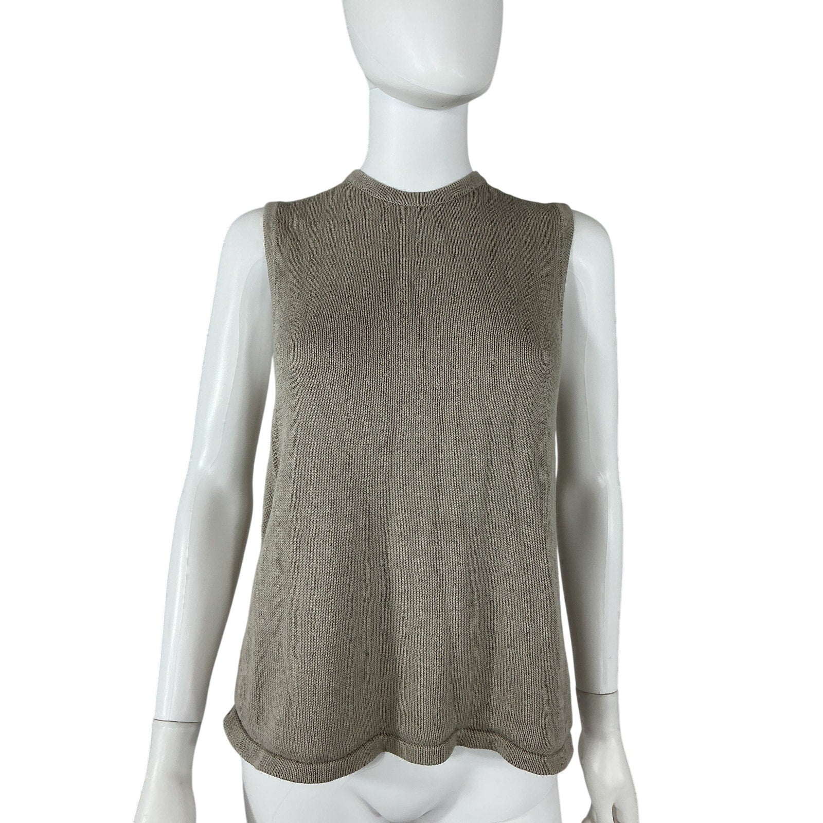 Tibi Cotton Criss Cross Grey Cotton Sleeveless Sweater Size M