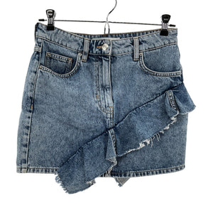 Iro Ruffled Blue Priscia Mini Skirt Size 36 EU / US 4