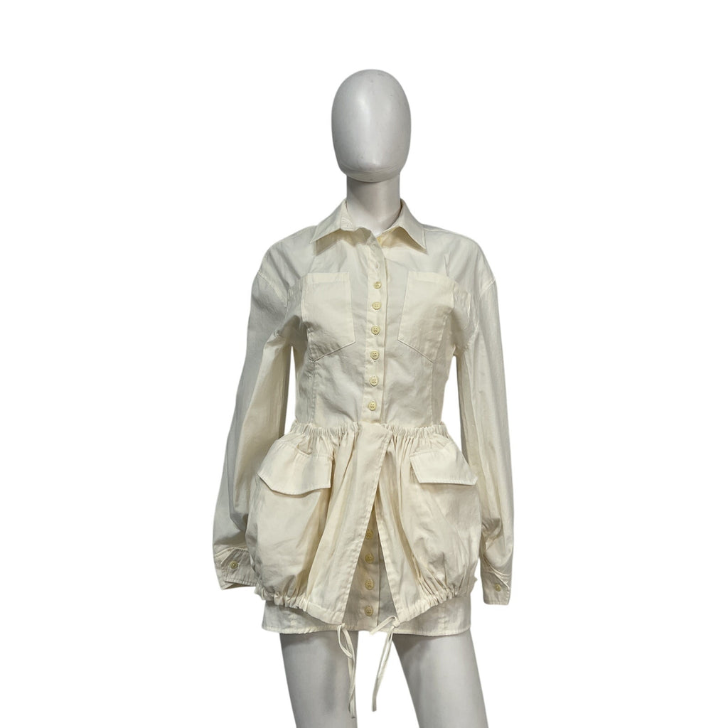 Jacquemus Cream Polyamide Short Dress Size 38