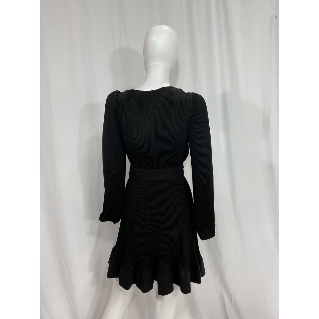 Neiman Marcus 'Crystal' Black Embellished Pleated Size 4