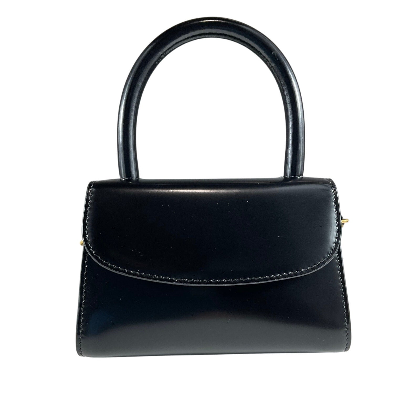 By Far Mini Semi Black Leather Bag