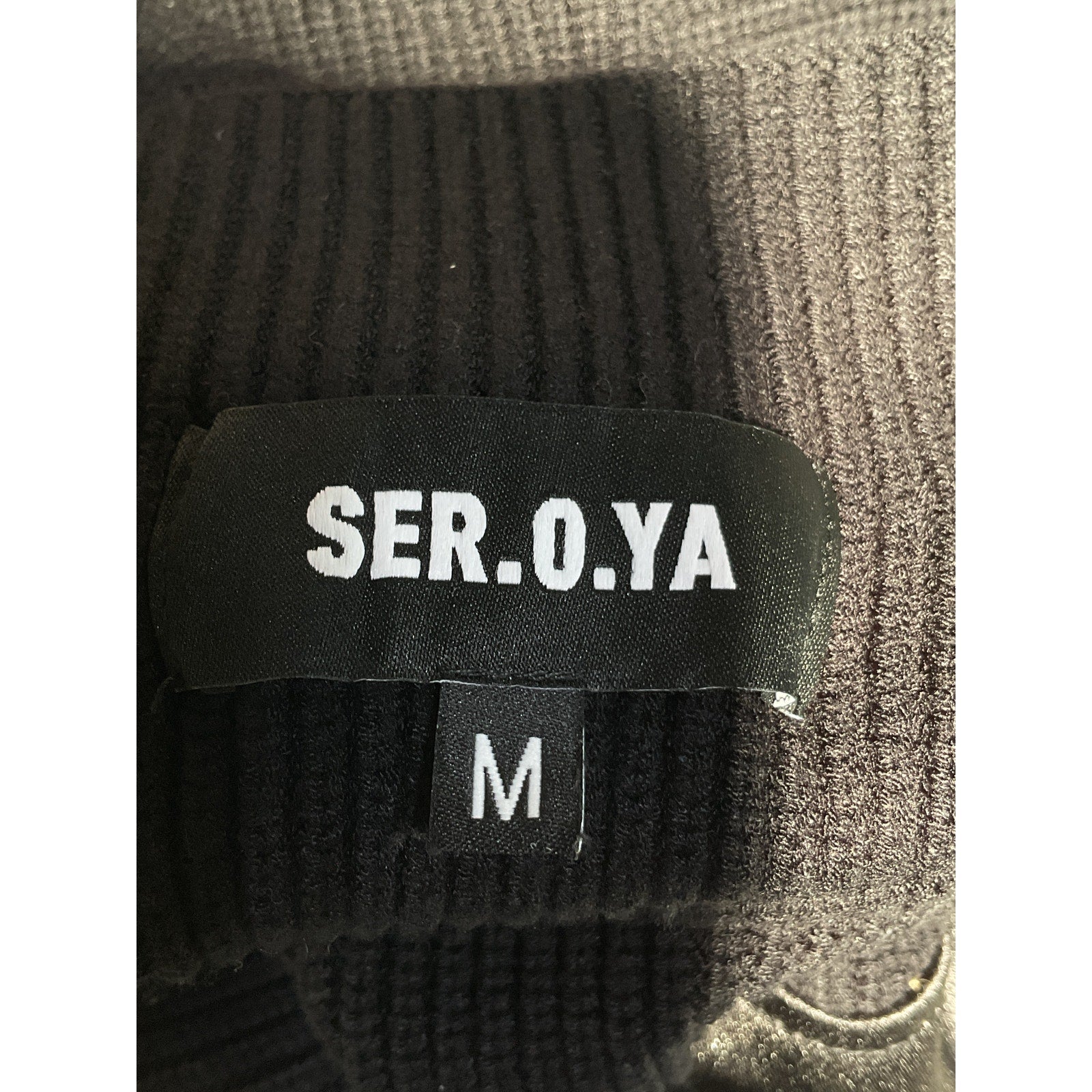 Ser.O.Ya 'Donna' Black Mid Cropped Sweater Size M