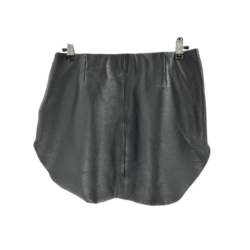 L'Academie 'Dionne' Black Leather Mini Skirt Size S