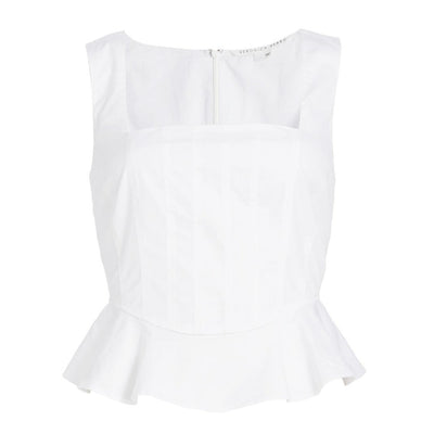Veronica Beard Ruffled White Nikolette Top Size 6