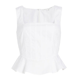 Veronica Beard Ruffled White Nikolette Top Size 6