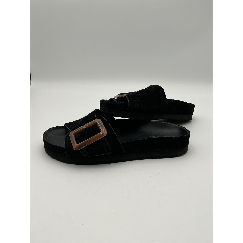 Vince 'Grant' Black Leather Slide Sandal Size 7.5