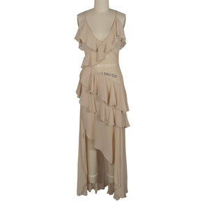 Ronny Kobo Ruffled Tan Luke Dress Size S