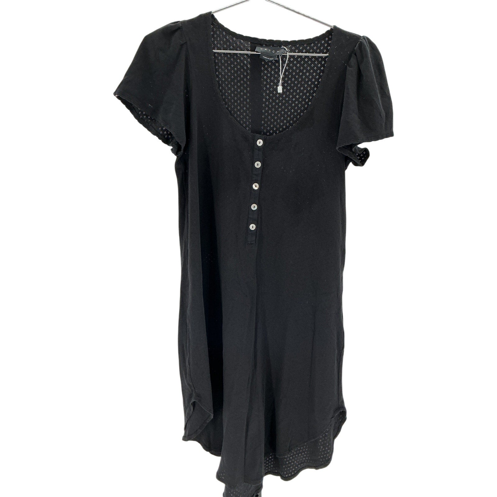 Hatch The Organic Pointelle Black Cotton Nightgown Size 0