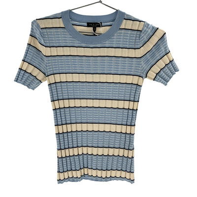 Rag & Bone Striped Blue Eloise Short Sleeve Crew Tee Size S