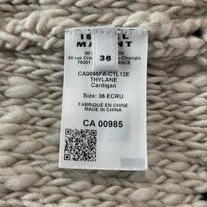 Isabel Marant Intarsia Ecru Thylane Cardigan Size EU 36 / US 4