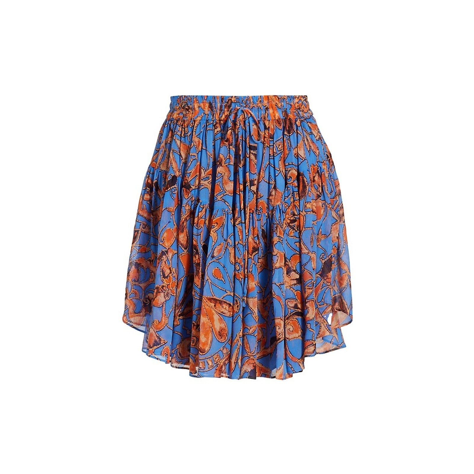 A.L.C. 'Lola' Blue Abstract Print Pattern Silk Mini Skirt Size 0