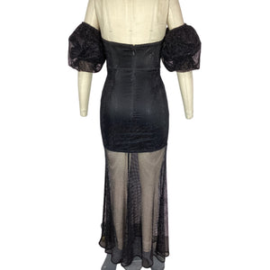 House Of Harlow 1960 Sheer Black Sulima Gown Size XXS