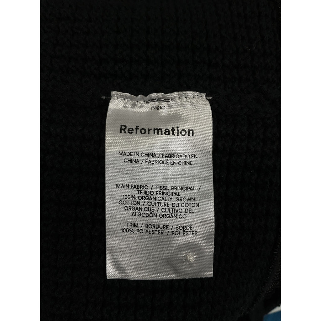 Reformation 'Cary' Black Cotton Knit Mini Dress Size S
