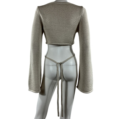 Cult Gaia Knit Cream Kenna Crop Top Size L