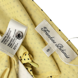 Frankies Bikinis Polka Dot Yellow Marley Poplin Mini Dress Size S