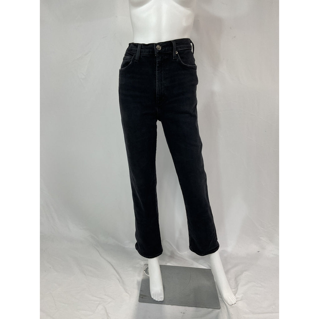 Agolde 'Pinch' Black Waist High Rise Kick Flare Denim Jean Size 26