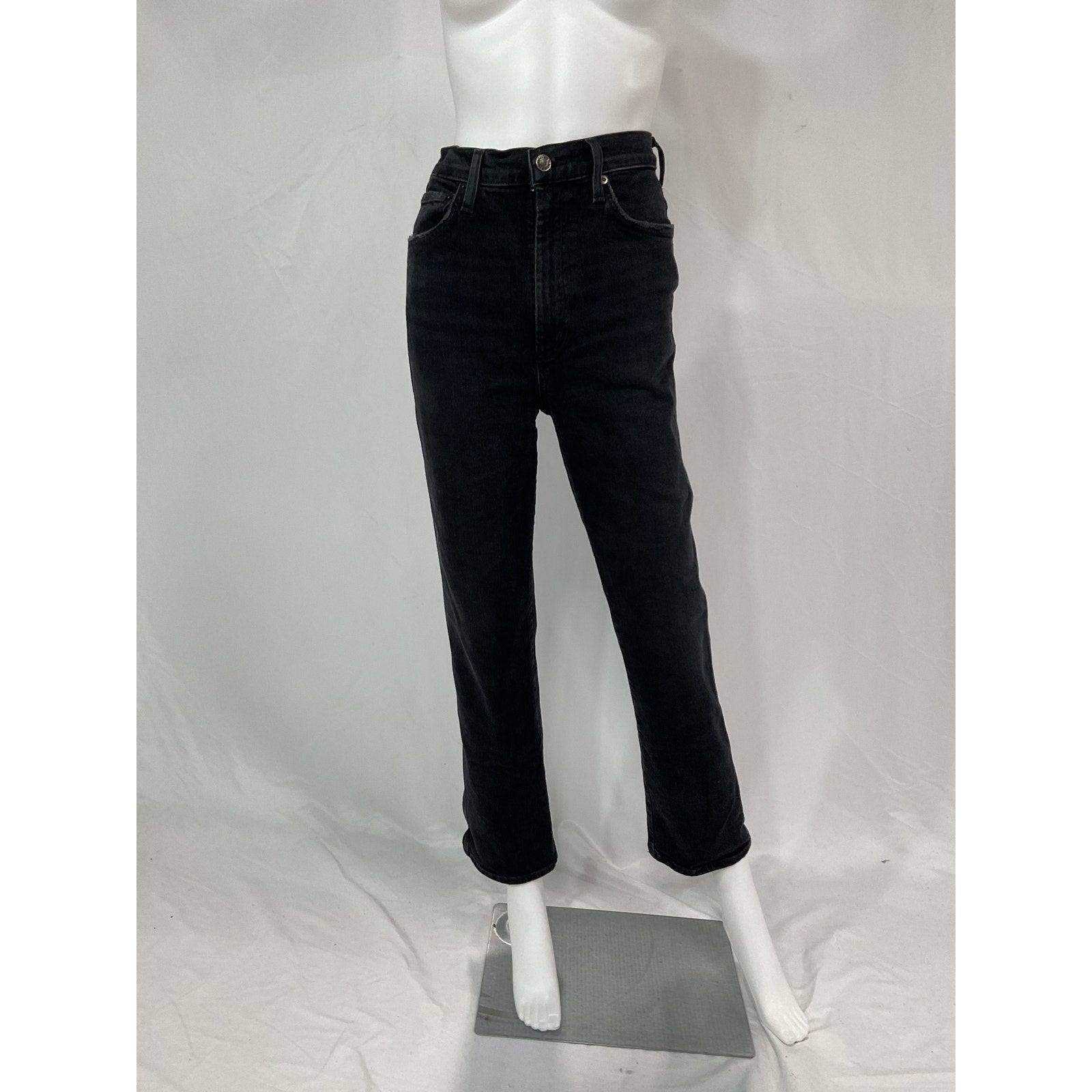 Agolde 'Pinch' Black Waist High Rise Kick Flare Denim Jean Size 26