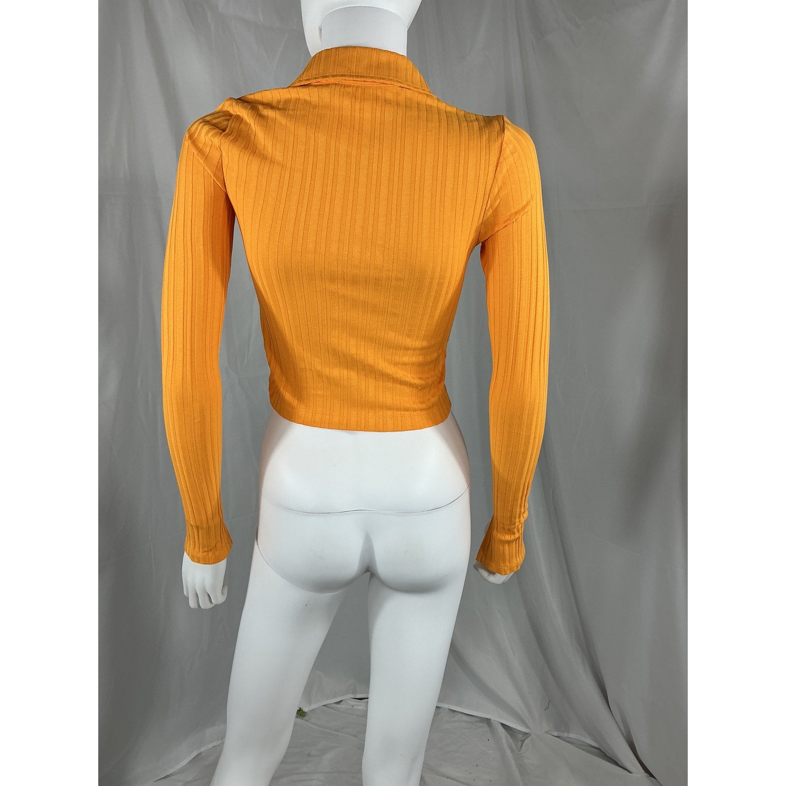 Helmut Lang Cropped Orange Cotton Polo Top Size XS - NWT