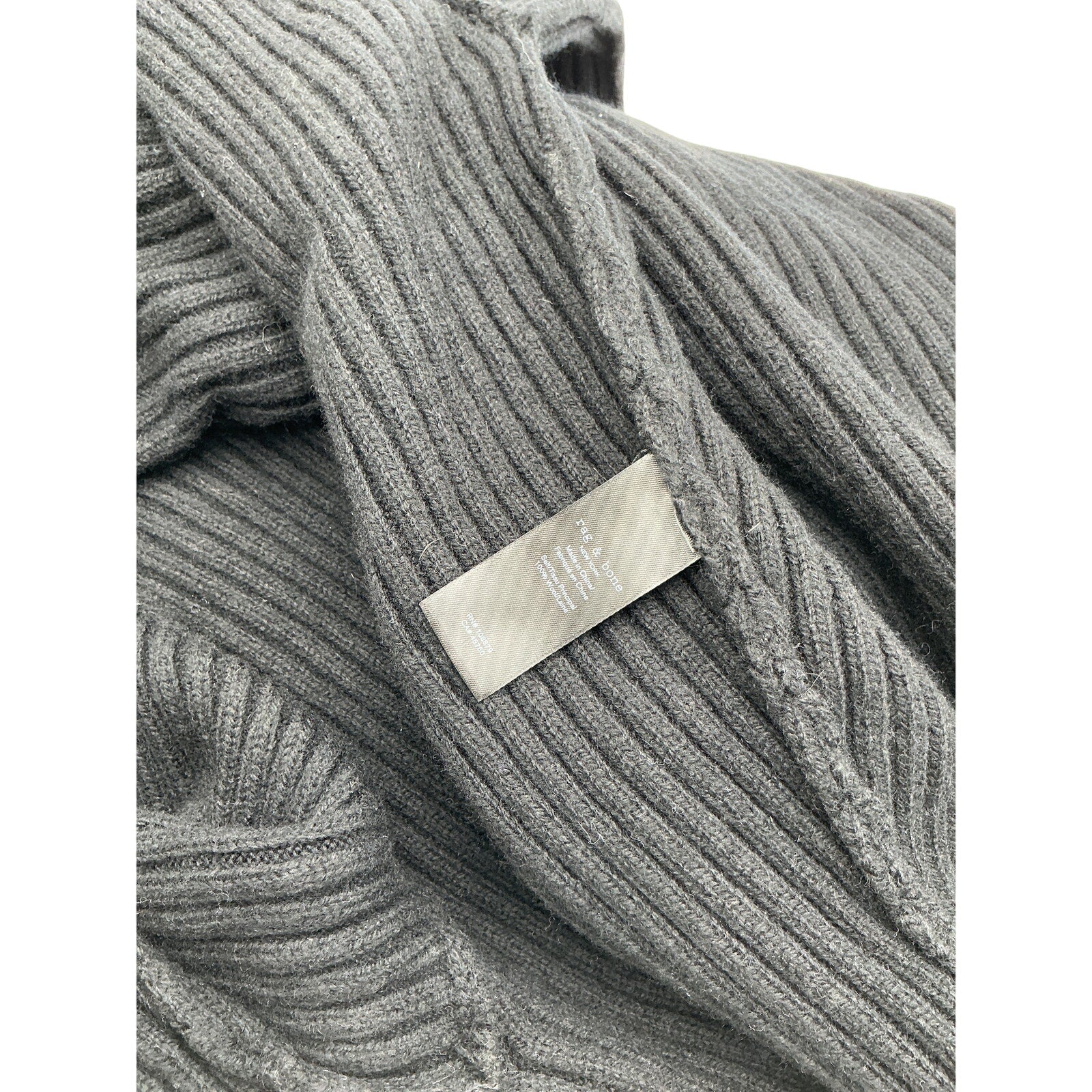 Rag & Bone 'Ingrid' Black Wool Rib Turtleneck Sweater Size S