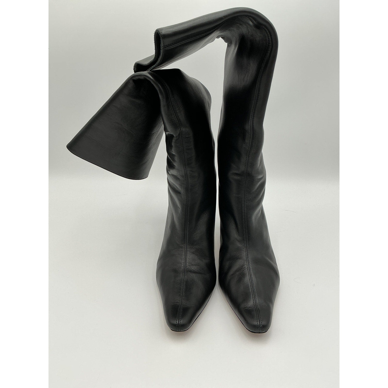 By Far 'Stevie 42' Black Leather Smooth Calf Leather Boots Size 11