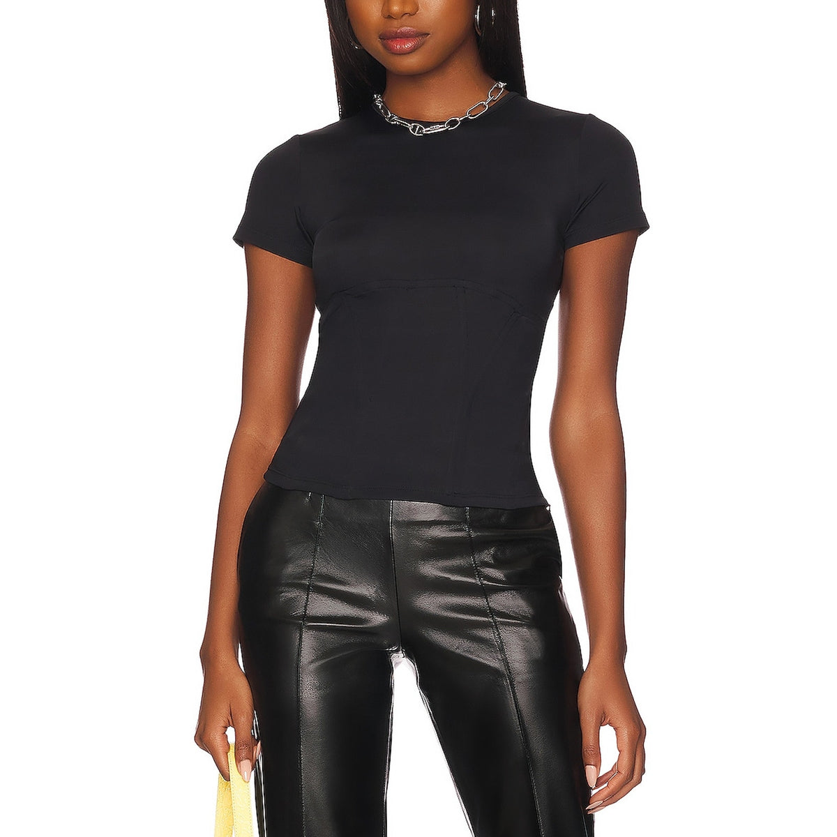 Miaou 'Romy' Black Nylon Tee Size S