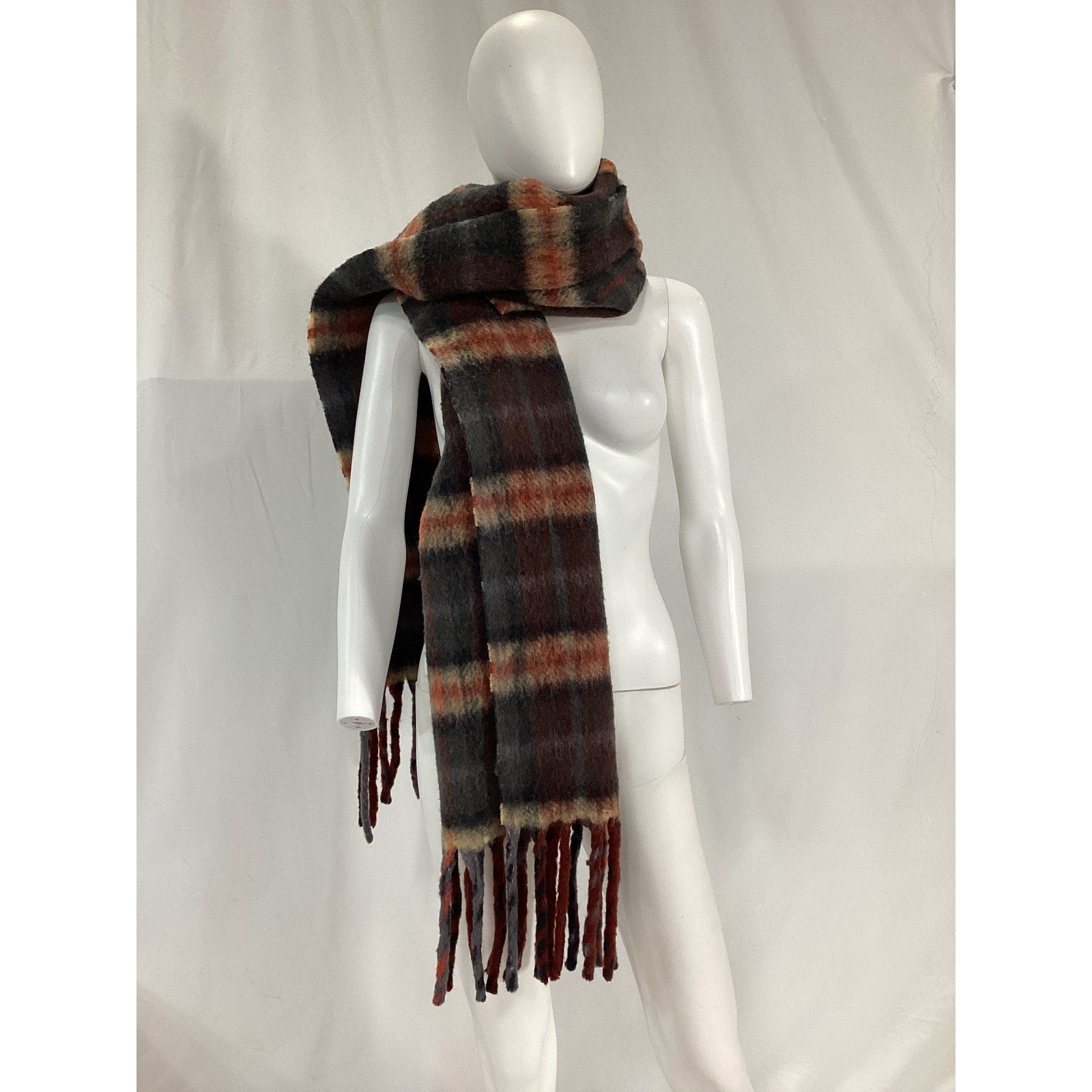 Allsaints 'Lavinia' Blue Check Scarf Size OS