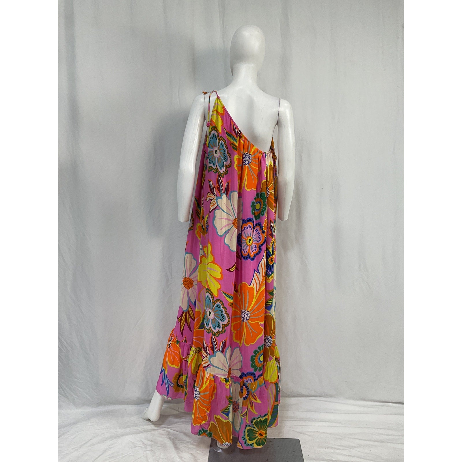 Farm Rio Full Garden Pink Viscose Maxi Dress Size S