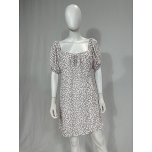 Faithfull The Brand 'Lovita' White Puff Sleeve Mini Dress Size L