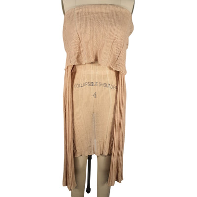 Aya Muse Draped Tan Ele Dress Size M