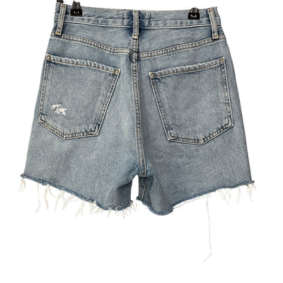 Agolde Distressed Blue Riley Denim Shorts Size 25