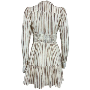 Ulla Johnson Metallic Striped Multicolor Rosalind Mini Dress Size 4