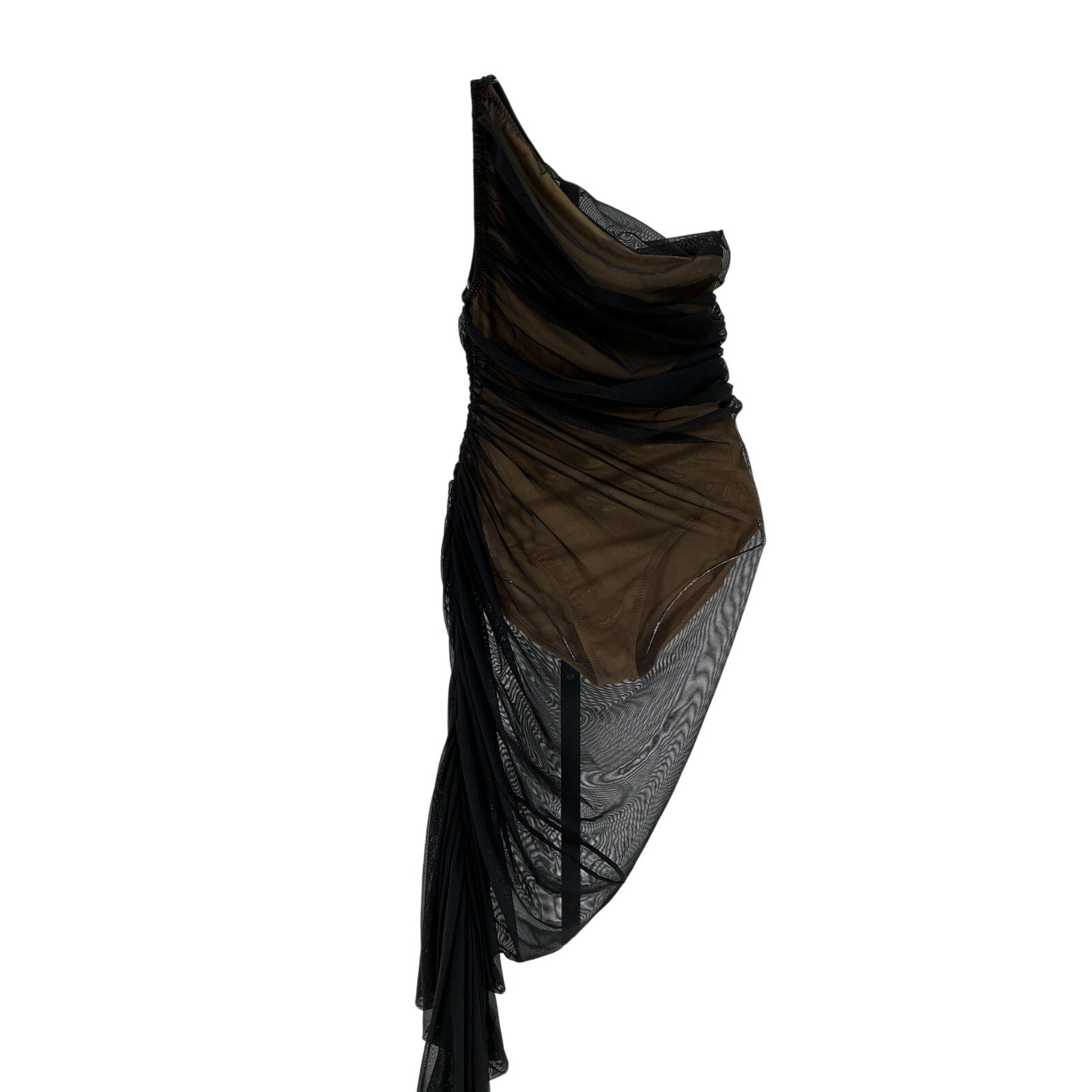 Norma Kamali 'Diana' Black Nylon Gown Size S
